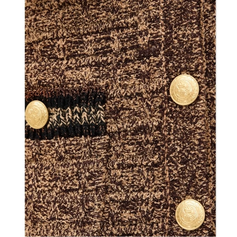L'Agence Jenni Brown Puff Sleeve Cardigan - Picture 6 of 11